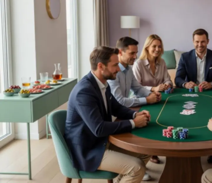 St&oacute;ł Poker Night z elegancką aranżacją i rekreacyjną rozgrywką w Poznaniu