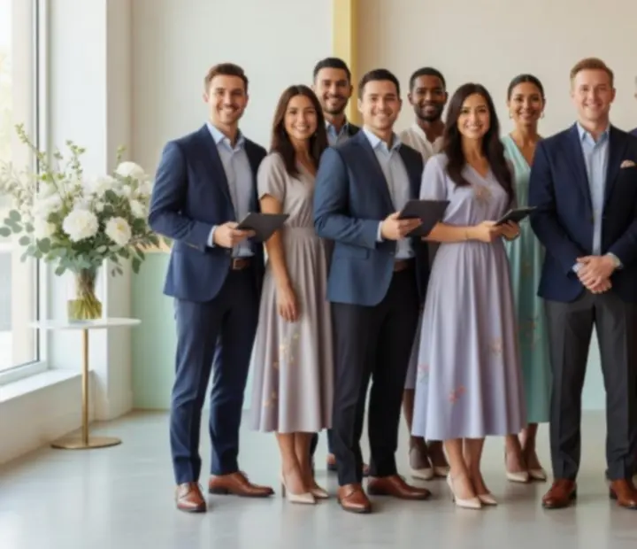 Zespół NAXSOL ENTERPRISES LTD podczas przygotowań do eleganckiego wydarzenia